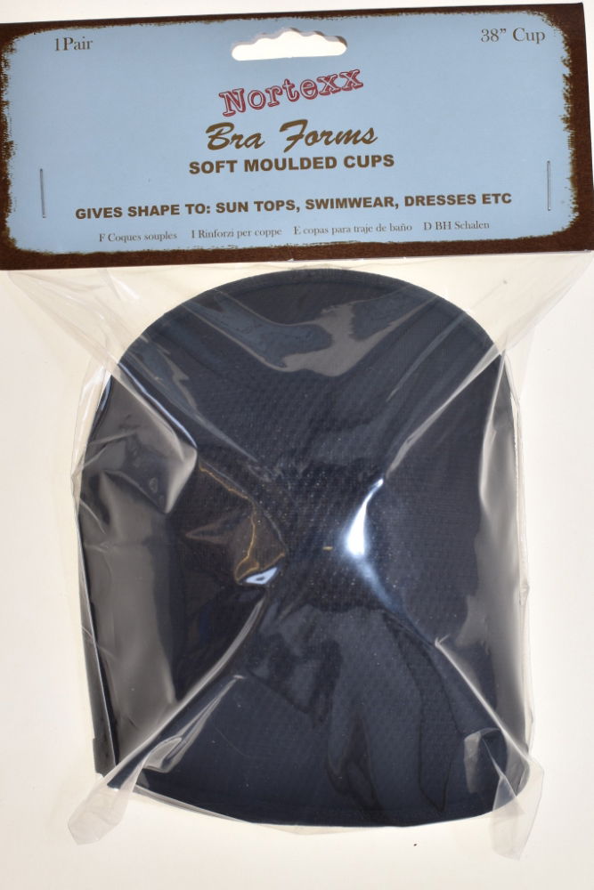 NBF-4X - NORTEXX CARDED BRA FORM (2) 38 inch BLACK