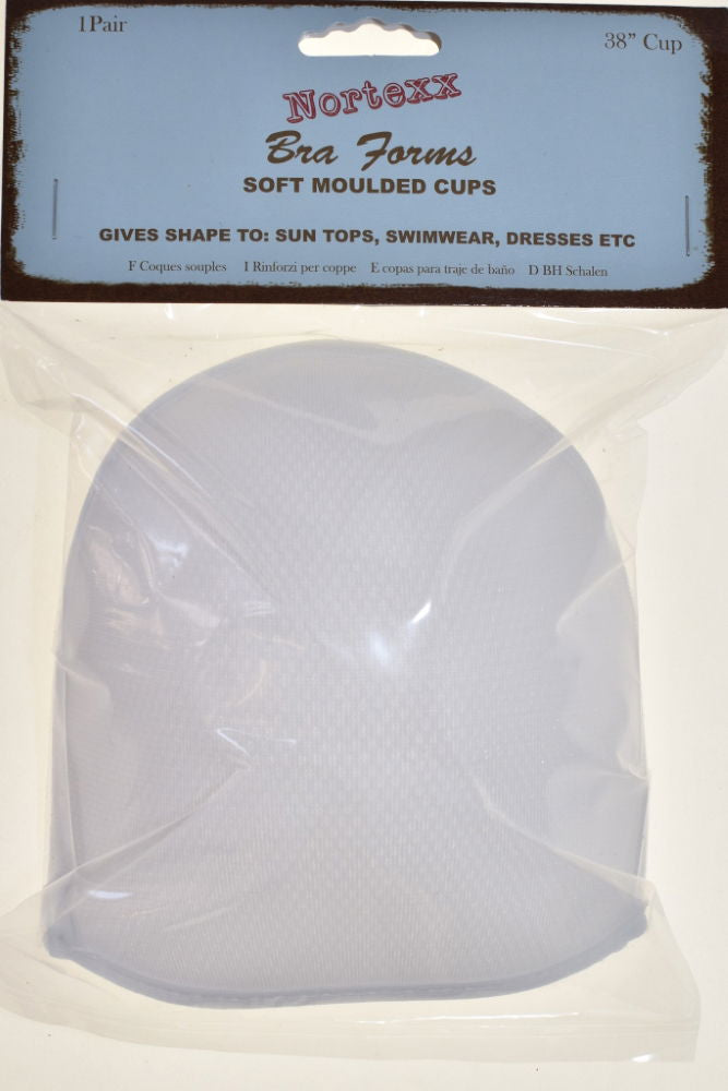 NBF-4 - NORTEXX CARDED BRA FORM (2) 38 inch WHITE