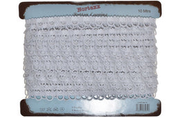 NBL-1C - BUTTON LOOPING IVORY 10mm SPACING (ELASTIC LOOP)