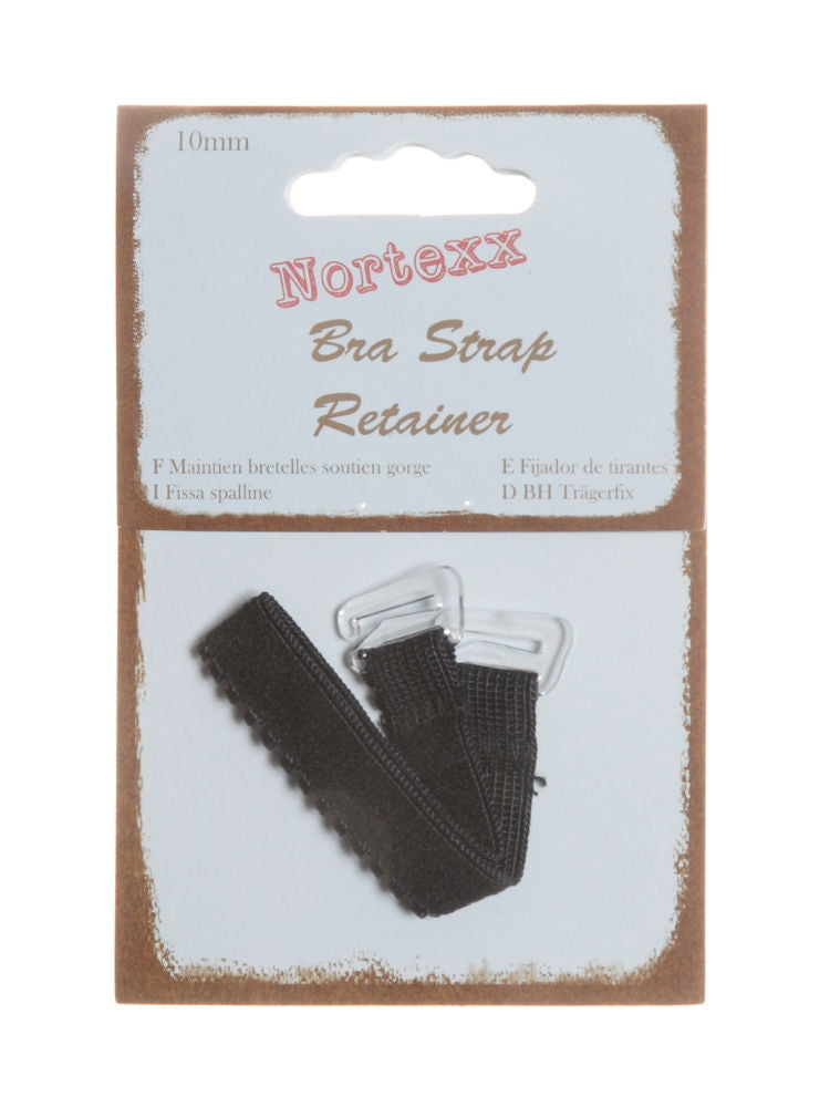 NBR-3 - NORTEXX MINI BRA RETAINER STRAPS PAIR BLACK