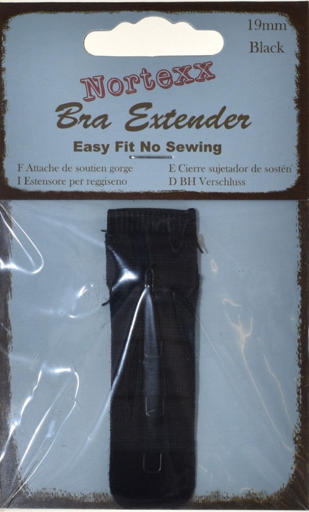 NE-19X - NORTEXX BRA EXTENDER 19 mm BLACK