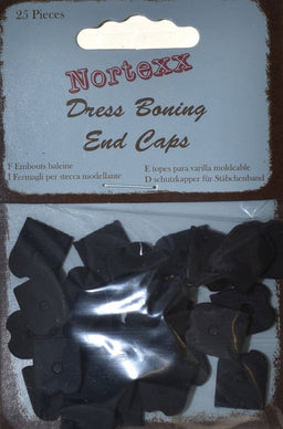 NEC-12X - NORTEXX NYL BONING END CAPS (25) 12 mm BLACK