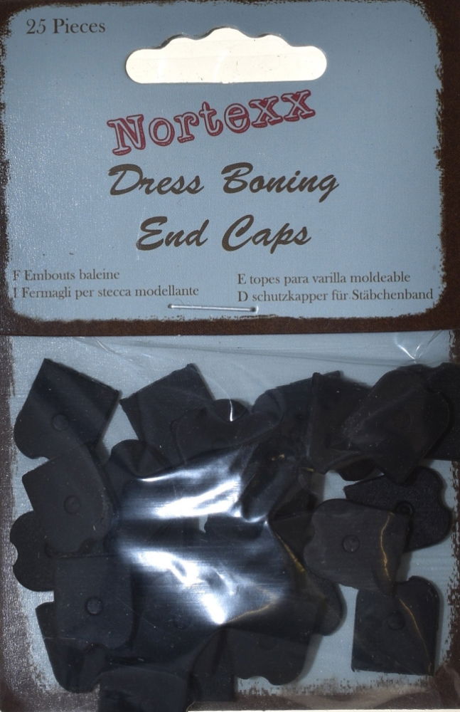 NEC-8XL - NORTEXX NYL BONING END CAPS (200) 8 mm BLACK