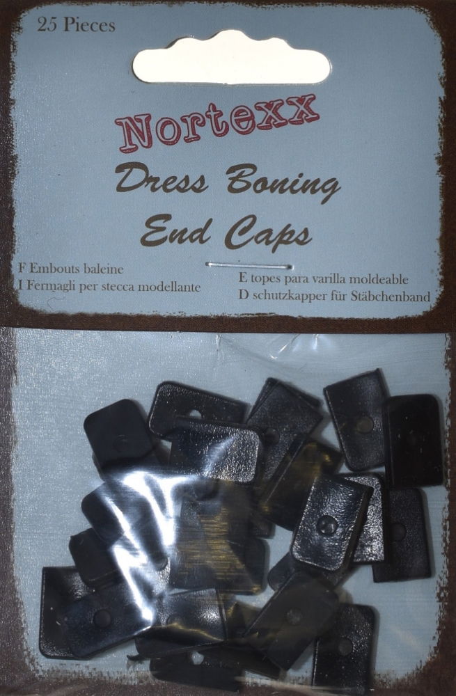 NEC-8X - NORTEXX NYL BONING END CAPS (25) 8 mm BLACK