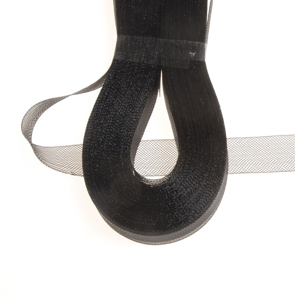 NHS-30X - 30mm BLACK  NYLON HORSEHAIR WRAP X 50m