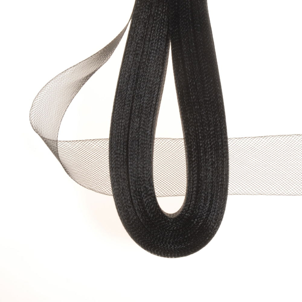 NHS-38X - 38mm BLACK NYLON HORSEHAIR WRAP X 50m