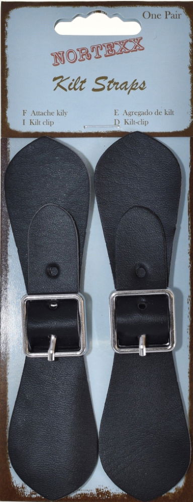 NKS-11 - NORTEXX CARDED KILT STRAPS 5 PAIRS BLACK