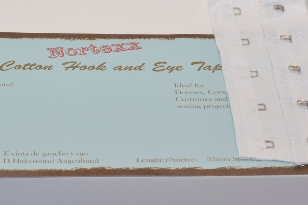 NNT-1 - NORTEXX HOOK & EYE TAPE 25mm WHITE X 10m