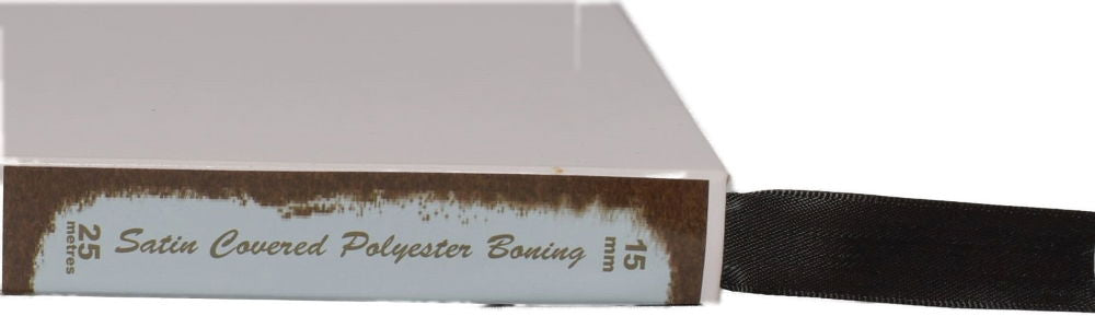 NPB-15X - NORTEXX SATIN POLY BONING 25MX15 mm BLACK