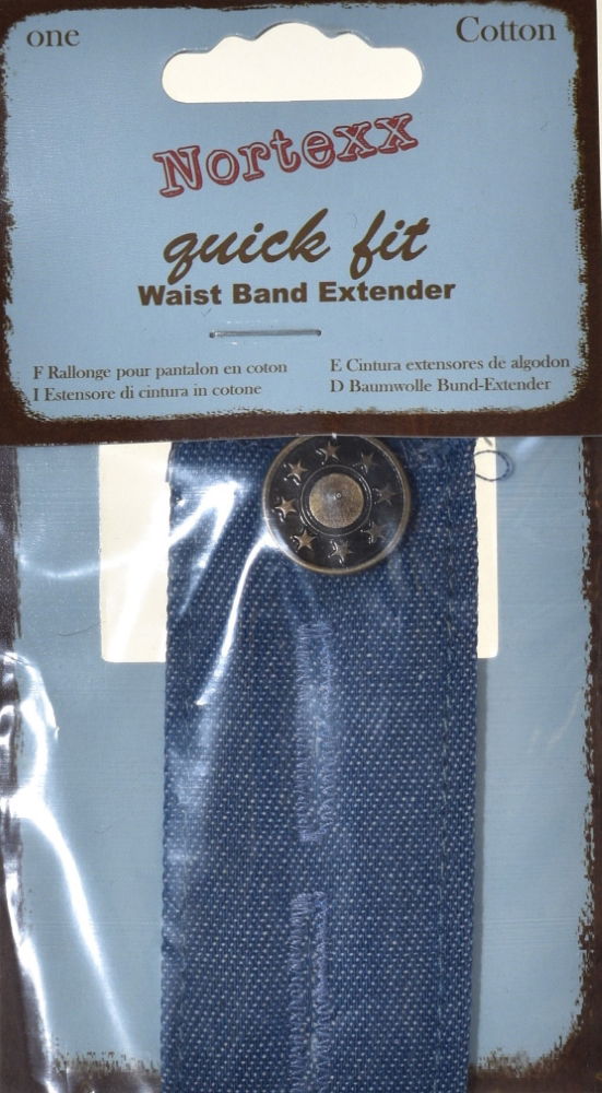 NTD-2 - QUICK FIT WAISTBAND EXTEND BUTTON L BLUE DENIM