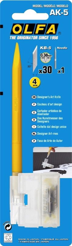 OLF-AK5 - DESIGNER'S ART CUTTER WITH SPATULA EDGE + NEEDLE AND BLADES