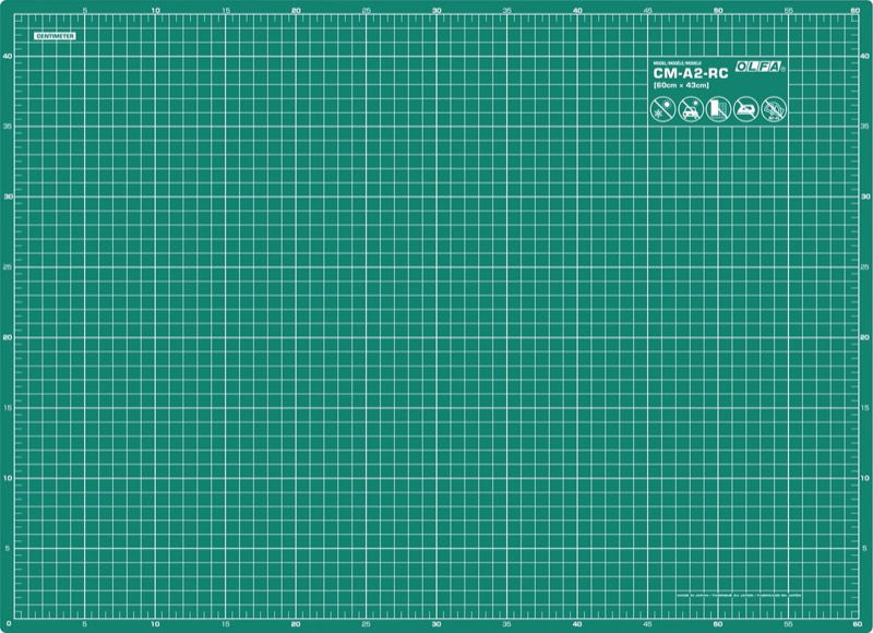 OLF-cmA2-RC - DOUBLE SIDED MULTI PURPOSE CUTTING MAT SELF HEALING 60X43cm