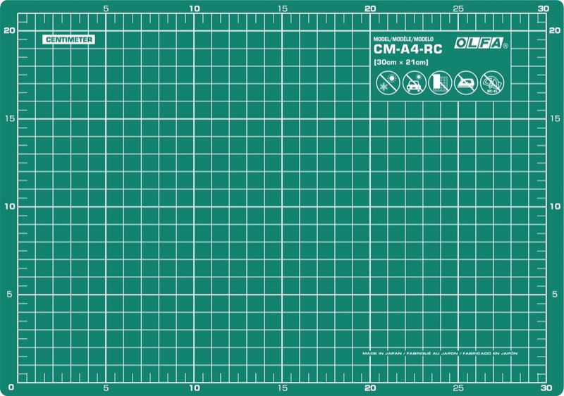 OLF-cmA4RC - DOUBLE SIDED MULTI PURPOSE CUTTING MAT SELF HEALING MAT A4