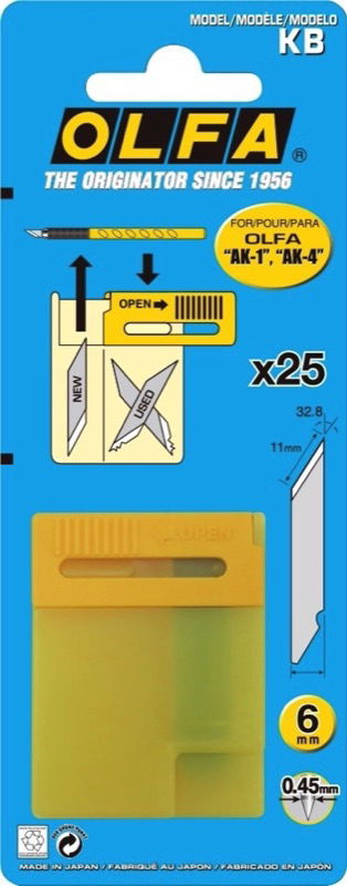 OLF-KB - ALL PURPOSE ART CUTTER BLADE (PACK OF 25 BLADES) AK1 & 4