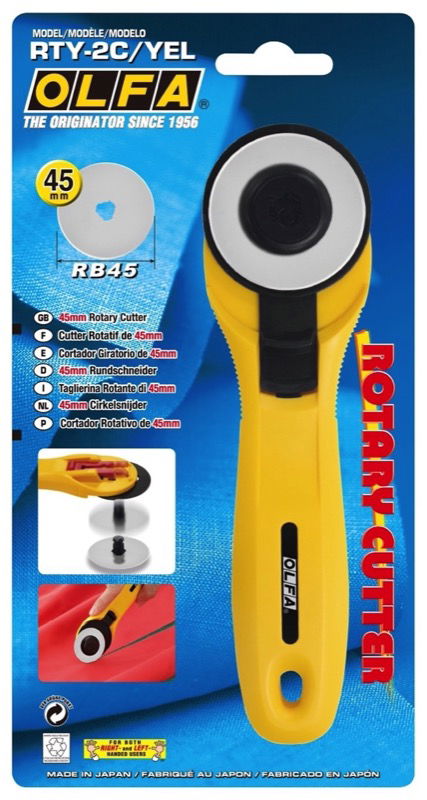 OLF-RTY2CY - QUICK REPLACE ROTARY CUTTER 45mm - YELLOW HANDLE