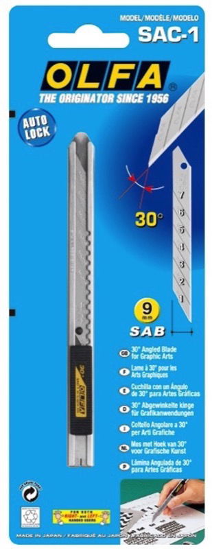 OLF-SAC1 - SLIMLINE STAINLESS STEEL GRAPHICS CUTTER 9mm