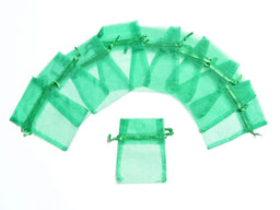ORG1FG - ORGANZA FAVOUR BAGS 3 inch X 4 inch FOREST GREEN