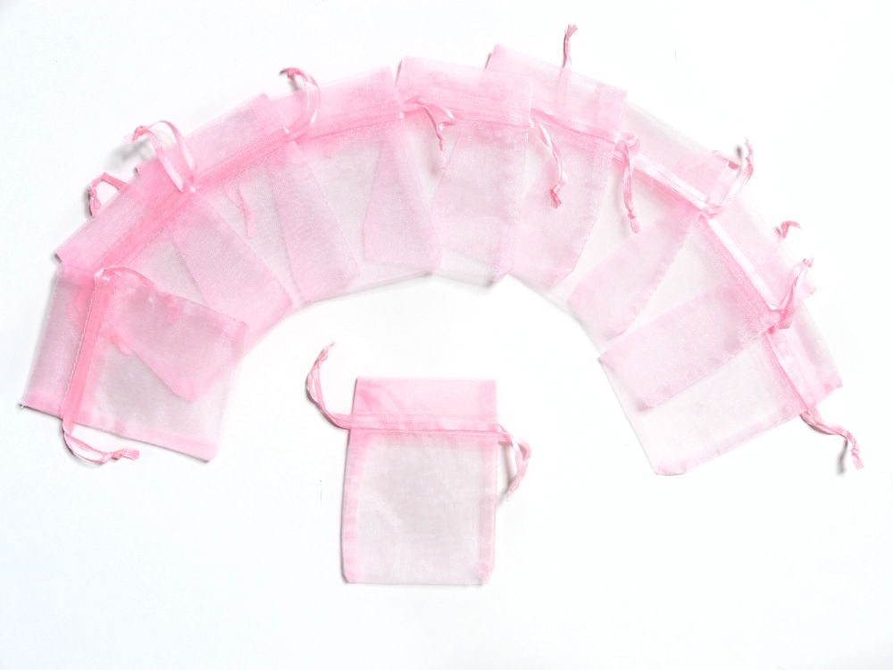 ORG1P - ORGANZA FAVOUR BAGS 3 inch X 4 inch PINK
