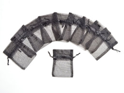 ORG2BL - ORGANZA FAVOUR BAGS 4 inch X 5 inch BLACK