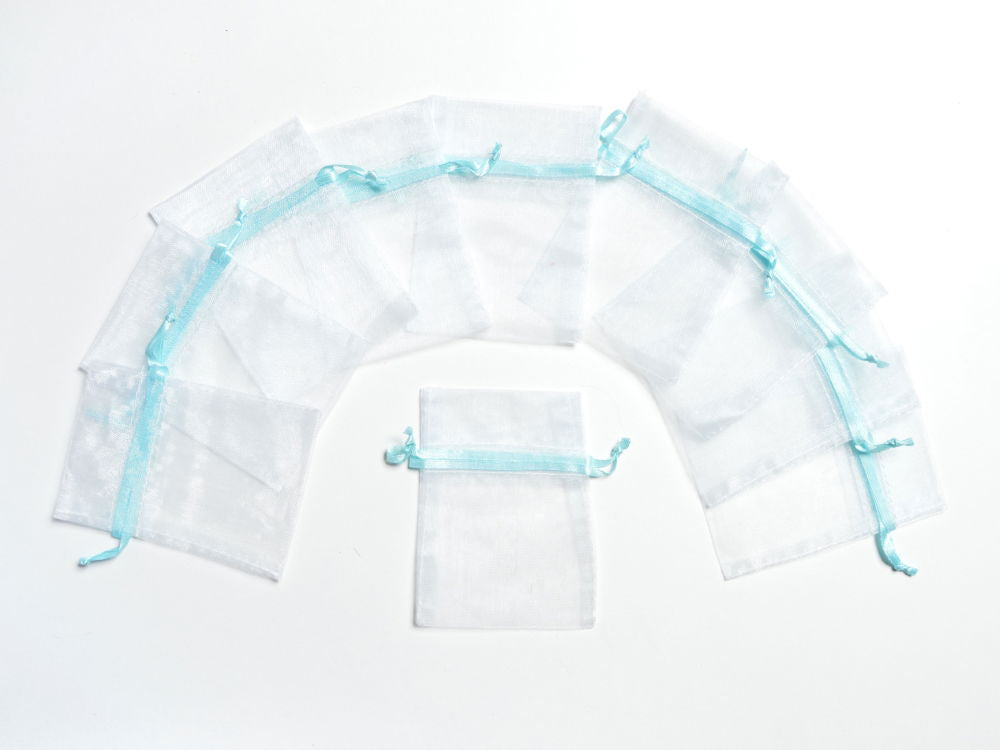ORG2B - ORGANZA FAVOUR BAGS 4 inch X 5 inch BLUE