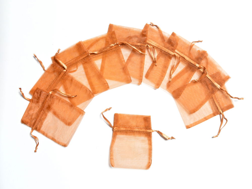 ORG2C - ORGANZA FAVOUR BAGS 4 inch X 5 inch CARAMEL