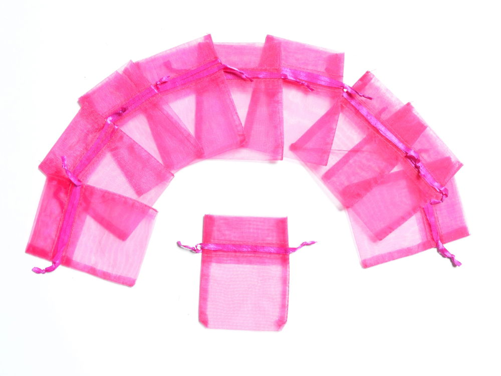 ORG2F - ORGANZA FAVOUR BAGS 4 inch X 5 inch FUSCHIA