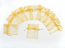 ORG2G - ORGANZA FAVOUR BAGS 4 inch X 5 inch GOLD