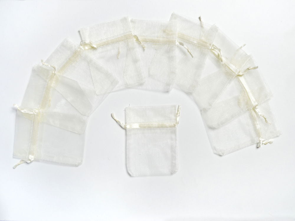 ORG2I - ORGANZA FAVOUR BAGS 4 inch X 5 inch IVORY