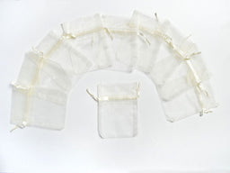 ORG2I - ORGANZA FAVOUR BAGS 4 inch X 5 inch IVORY