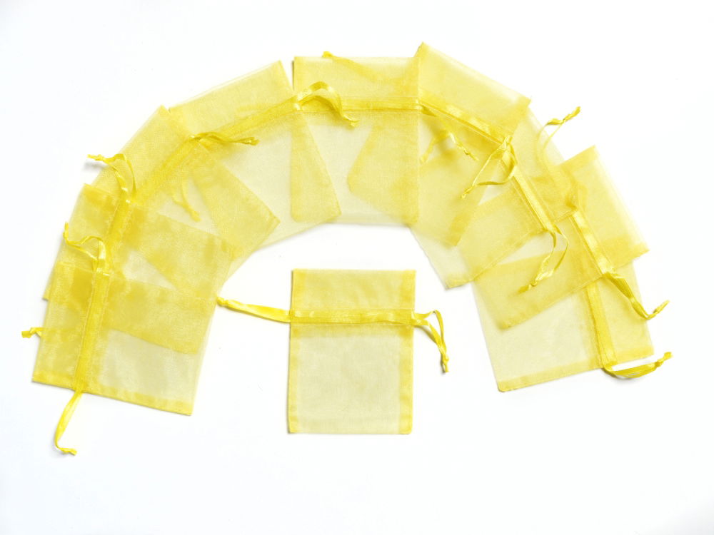 ORG2L - ORGANZA FAVOUR BAGS 4 inch X 5 inch LEMON