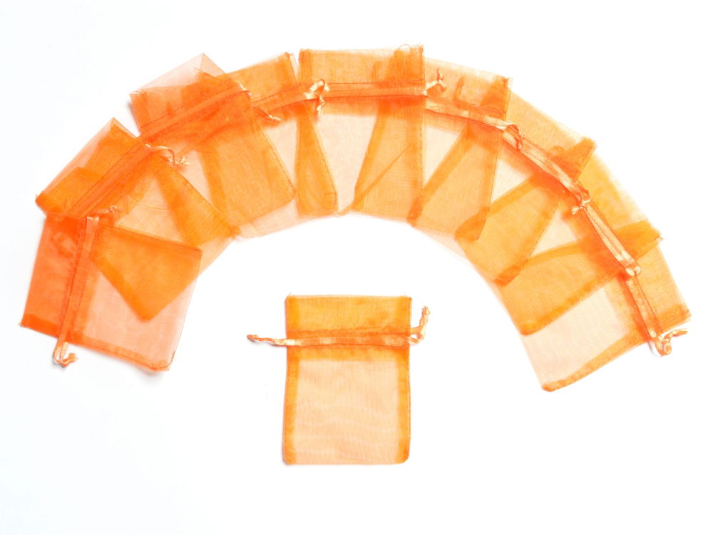 ORG2O - ORGANZA FAVOUR BAGS 4 inch X 5 inch ORANGE