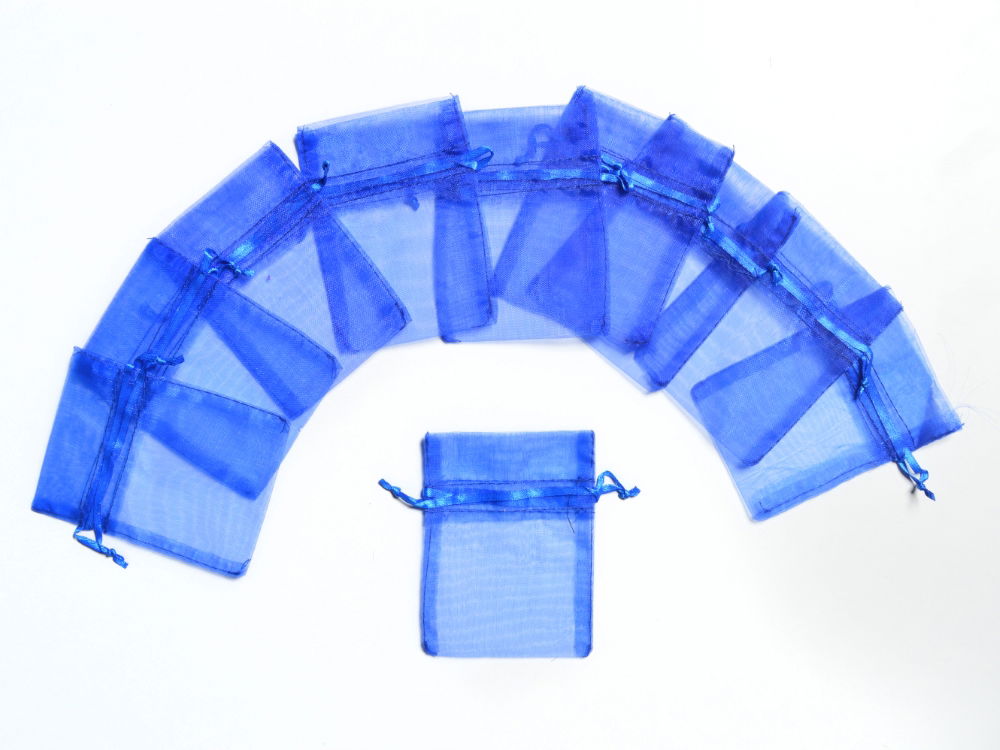 ORG2RY - ORGANZA FAVOUR BAGS 4 inch X 5 inch ROYAL BLUE
