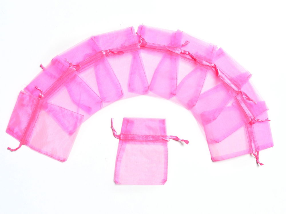 ORG2SP - ORGANZA FAVOUR BAGS 4 inch X 5 inch SHOCK PINK