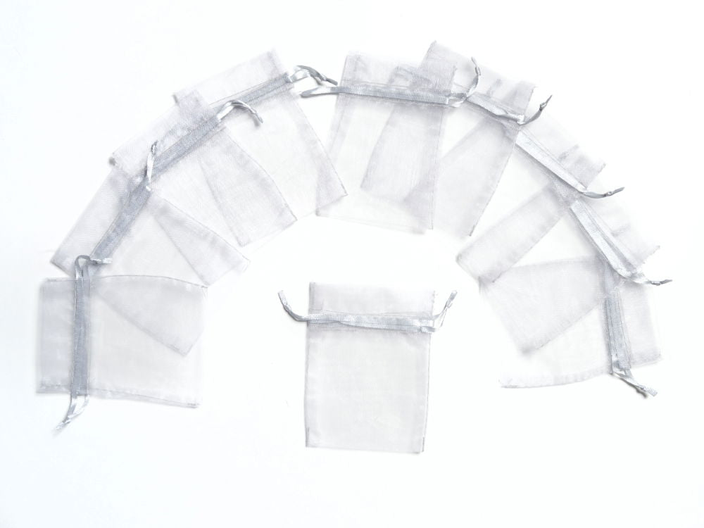 ORG2S - ORGANZA FAVOUR BAGS 4 inch X 5 inch SILVER