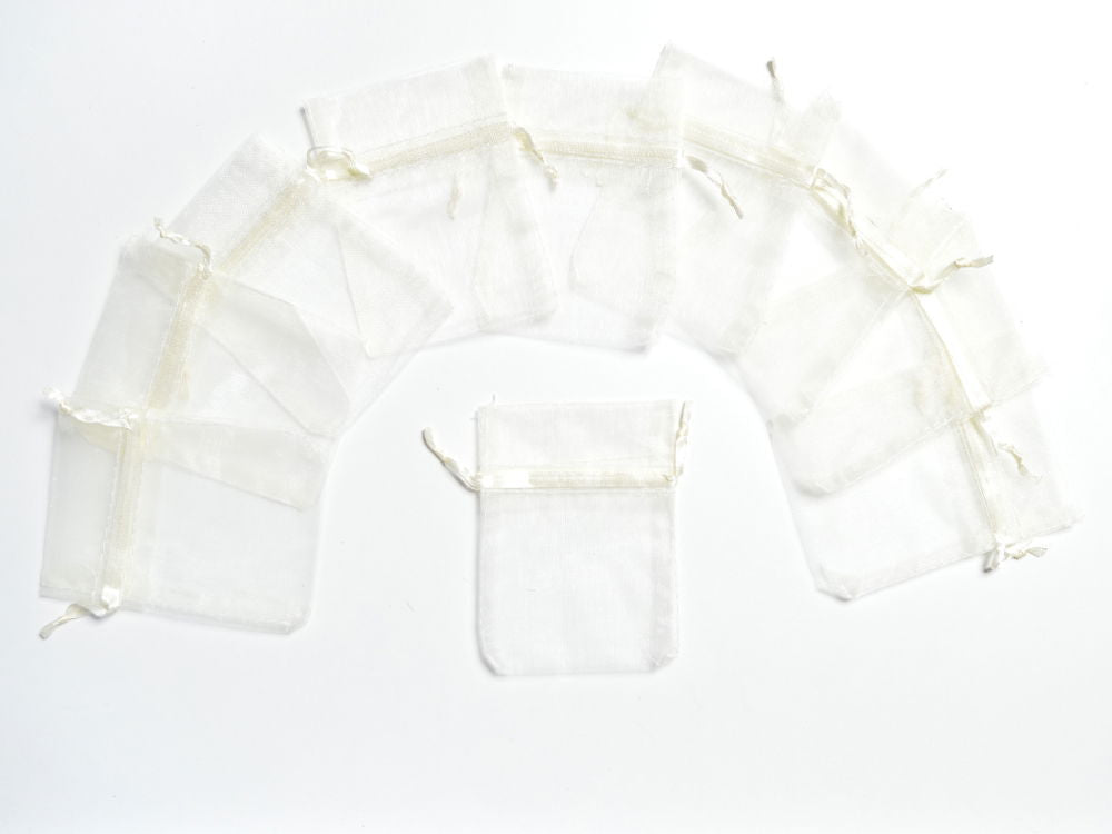 ORG2W - ORGANZA FAVOUR BAGS 4 inch X 5 inch  WHITE