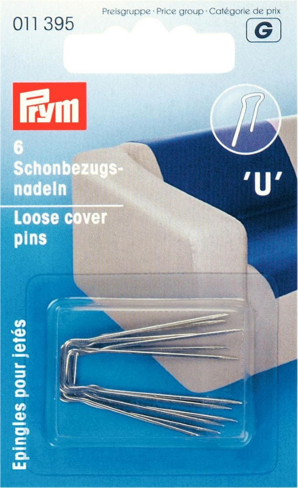 P011395 - Loose Cover Pins brass U Shaped silver x 6pc