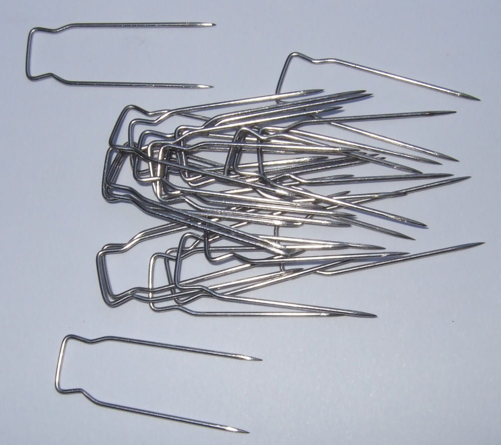 P011398 - Loose Cover Pins brass U Shaped silver x 200pc