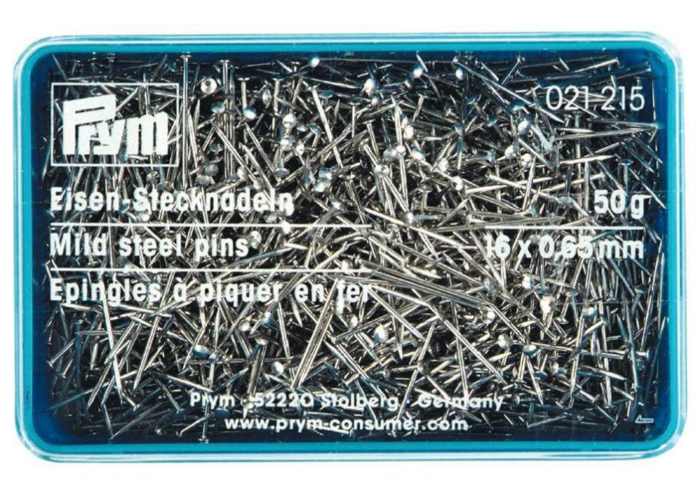 P021215 - Straight pins mild steel silver 0.65 x 16mm x 50g