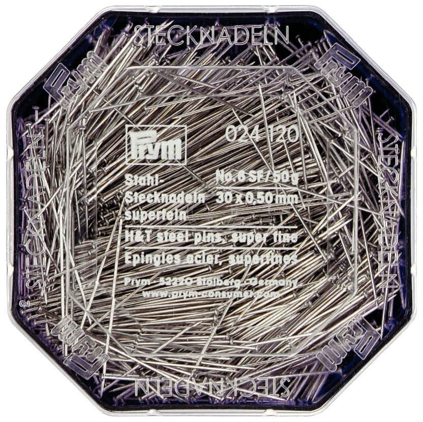 P024120 - Straight pins  6 SF 0.50 x 30mm silver x 50g