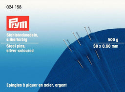 P024158 - Straight pins 6 Extra fine 0.60 x 30 mm silver colour x 500g