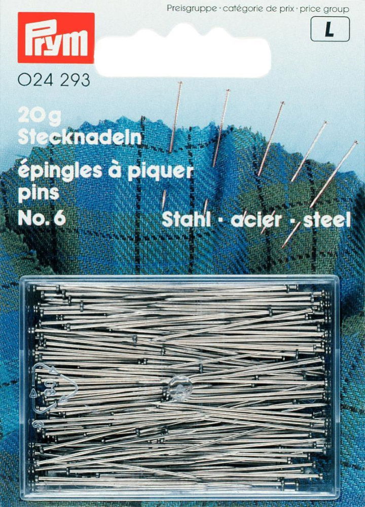 P024293 - Straight pins  6 EF 0.60 x 30mm silver x 20g
