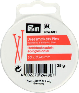 P024480 - Straight pins 0.60 x 30mm silver x 25g