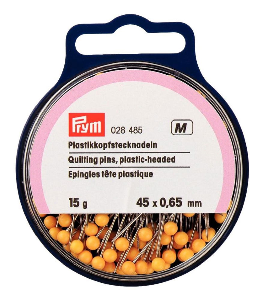 P028485 - Plastic-headed straight pins V2A 0.65 x 45mm gold  x 15g