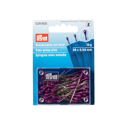P028800 - EASY GRASP PINS 38 X 0.58MM SILVER COLOURED PURPLE