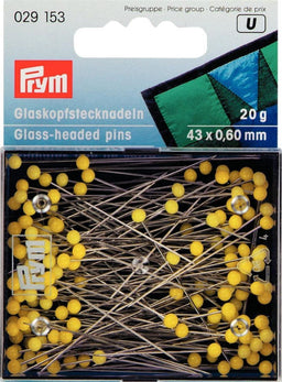 P029153 - Glass-headed Pins No. 1 extra long yellow 0.60 x 43mm