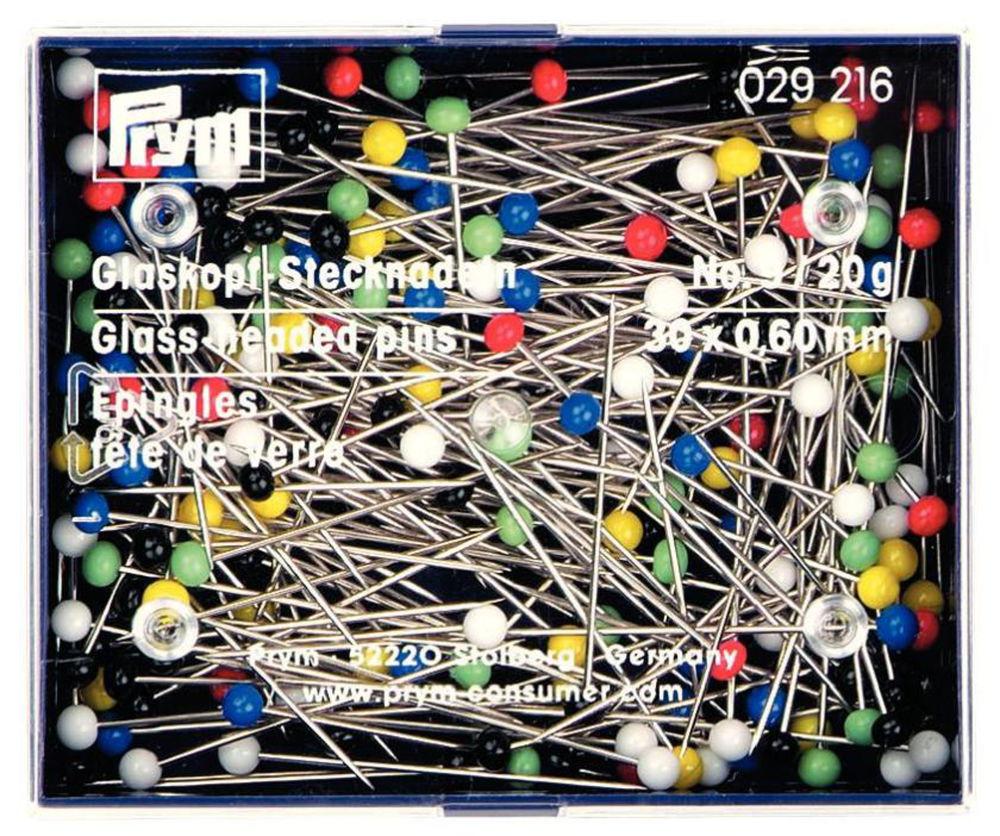 P029216 - Glass-headed Pins No. 9 assorted 0.60 x 30mm x 20g