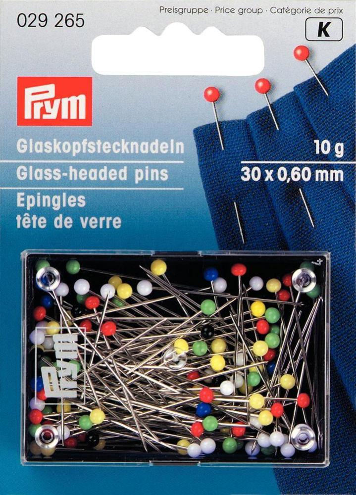 P029265 - Glass-headed Pins No. 9 assorted 0.60 x 30mm x 10g