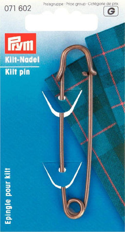 P071602 - Kilt Pin brass 76mm antique brass lacquered x 1pc