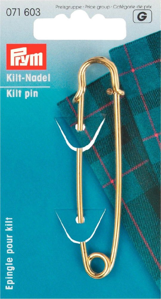 P071603 - Kilt Pin brass 76mm gold lacquered x 1pc