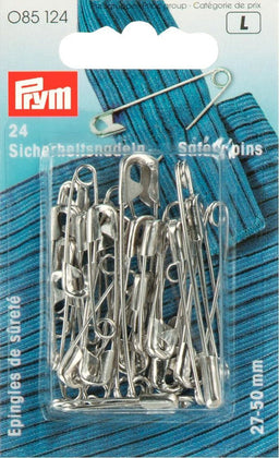 P085124 - Safety Pins with coil No. 0-3 silver 27/38/50mm x 24pc